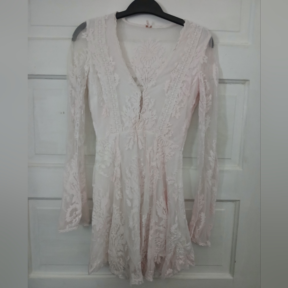 Free People Pale Pink Mini Dress